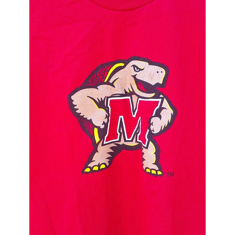 Maryland Terrapins NCAA Team Logo Short Sleeve Red Large T-Shirt - Picture 2 of 5